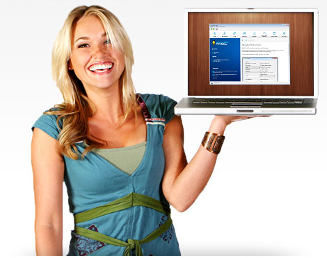 Payroll Girl Holding Computer
