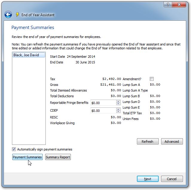 PaygSummaries