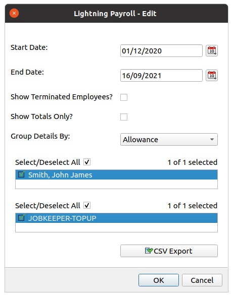 Allowance Report Form