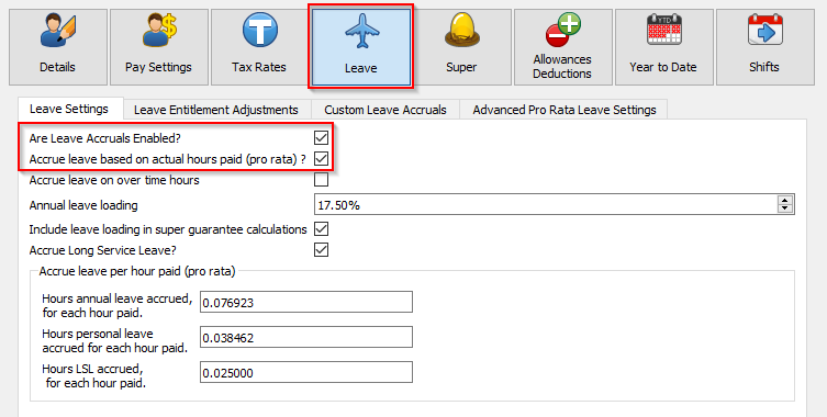 Employee Leave Settings