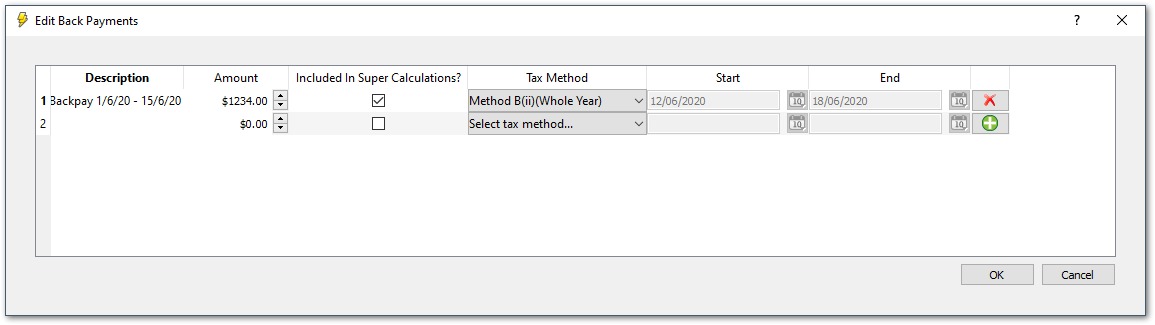 Edit Backpayment Amount