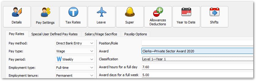 Employee Award Classification