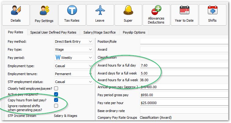 Emp Pay Settings