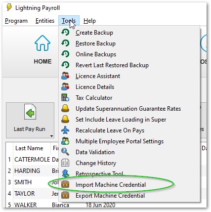 Import credential tools