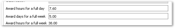 Pay Settings Award Hours
