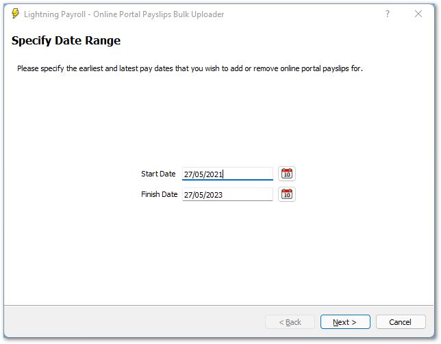 Payslips Date Specify