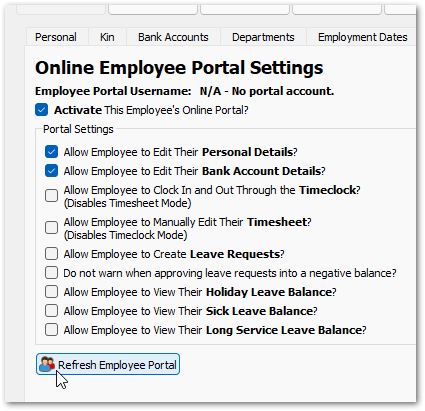 Refresh Portal Button