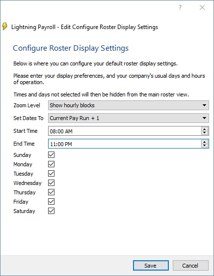 Roster Config