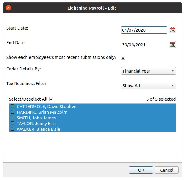 Tax ready report form