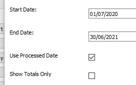 Use Processed Date Selected